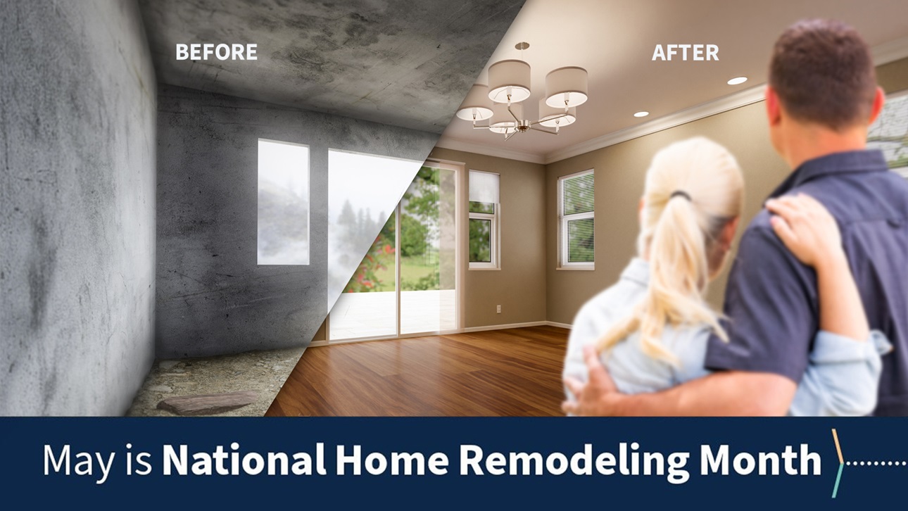 National Home Remodeling Month before-and-after banner